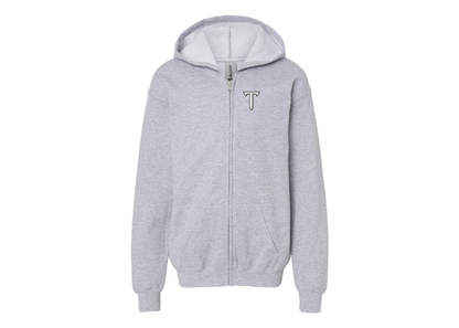 Gildan Heavy Blend Youth Troy Trojans Full Zip Hooded Sweatshirt
