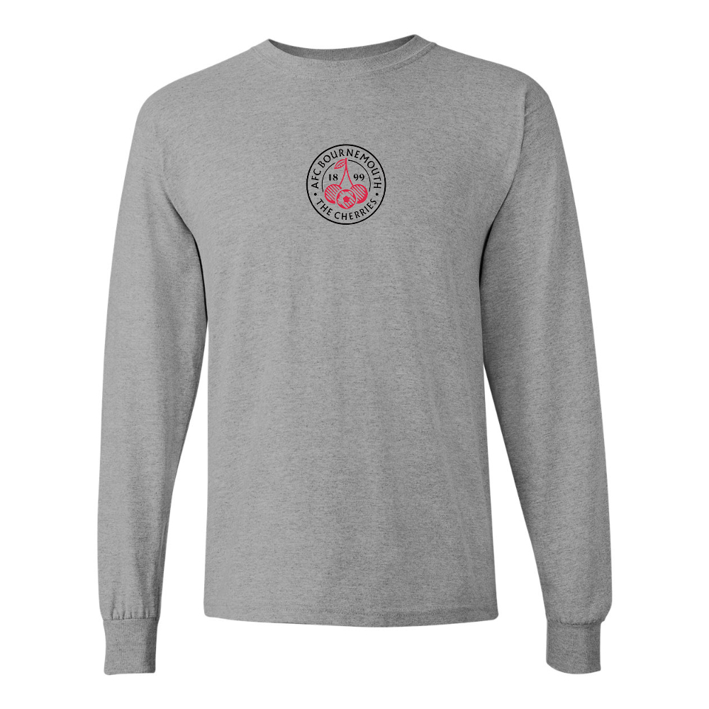 Men's AFC Bournemouth Soccer Logo Gildan Heavy Cotton Long Sleeve T-Shirt