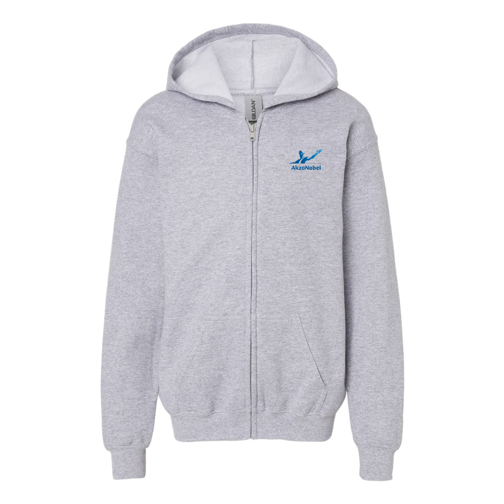 Gildan Heavy Blend Youth AkzoNobel Logo Full Zip Hooded Sweatshirt