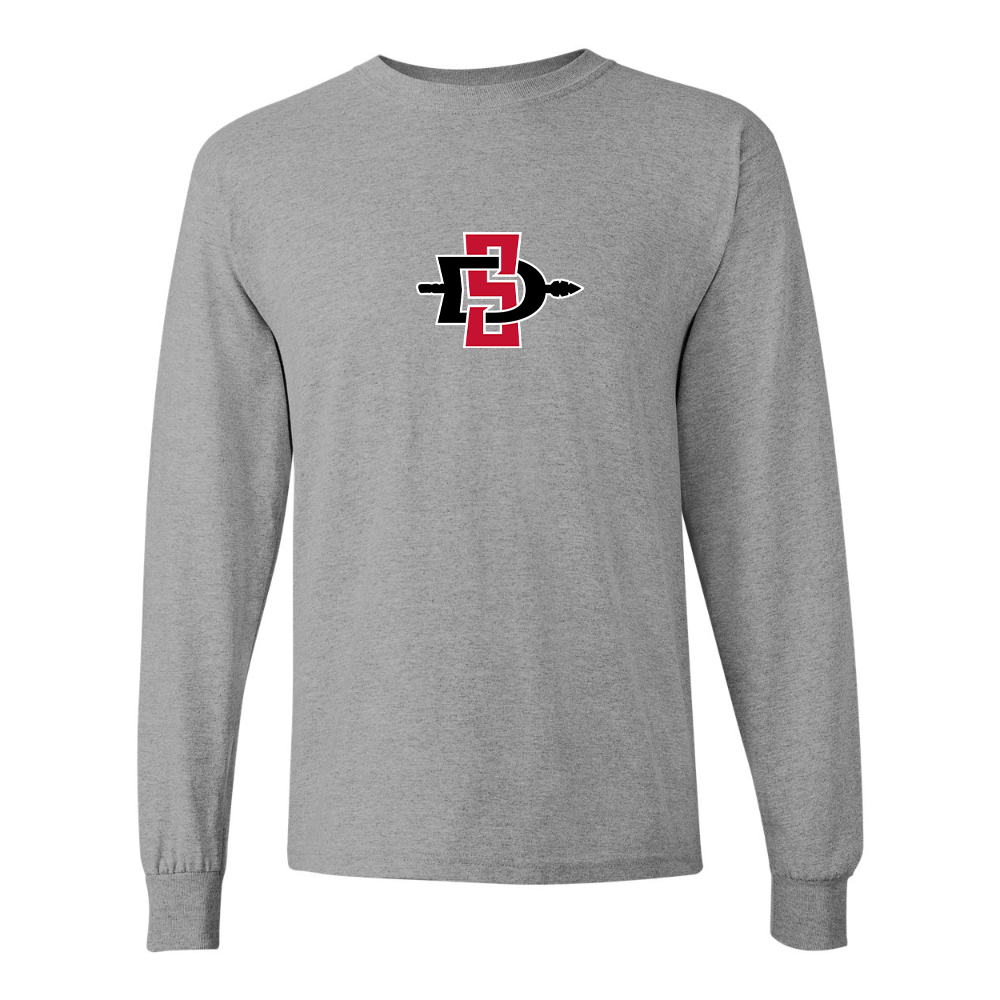 Men's San Diego State Aztecs Logo Gildan Heavy Cotton Long Sleeve T-Shirt