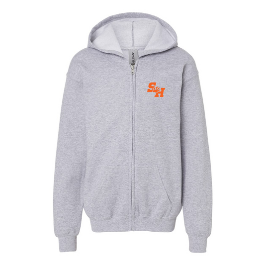 Gildan Heavy Blend Youth Sam Houston State Bearkats Logo Full Zip Hooded Sweatshirt