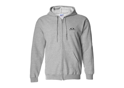 Men's Oakley Logo Gildan  Heavy Blend Full Zip Hooded Sweatshirt