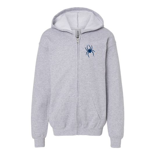 Gildan Heavy Blend Youth Richmond Spiders Logo Full Zip Hooded Sweatshirt