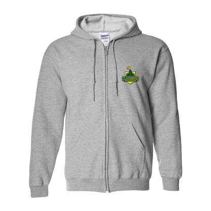 Men's Clarkson Golden Knights Gildan  Heavy Blend Full Zip Hooded Sweatshirt
