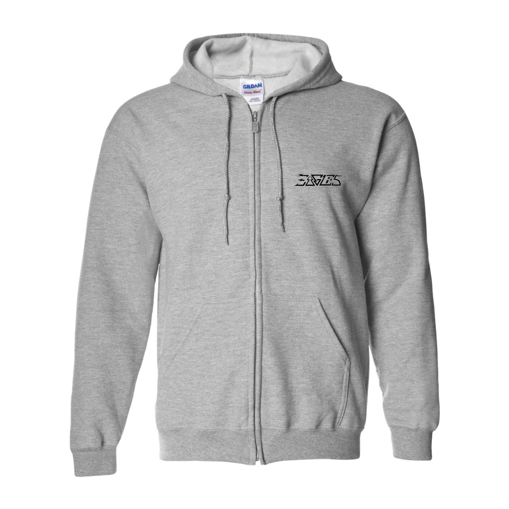 Men's Eagles Gildan  Heavy Blend Full Zip Hooded Sweatshirt