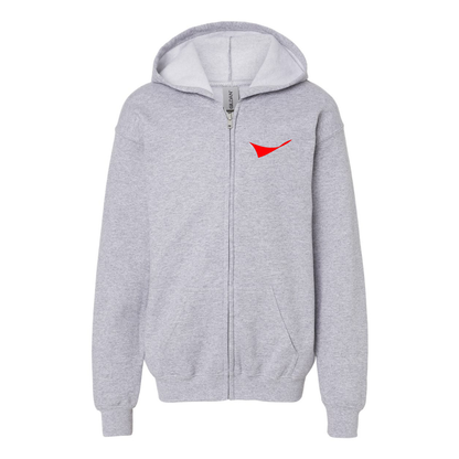 Youth Conoco Phillips Symbol Gildan Heavy Blend Full Zip Hooded Sweatshirt