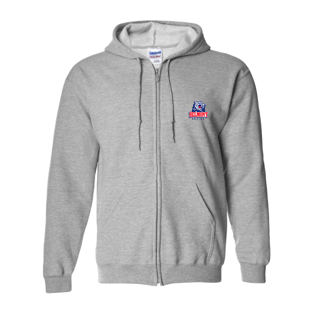 Men's  Belmont Bruins   Gildan  Heavy Blend Full Zip Hooded Sweatshirt