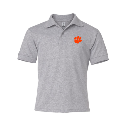 Youth Clemson Tigers Gildan Dry Blend Jersey Polo