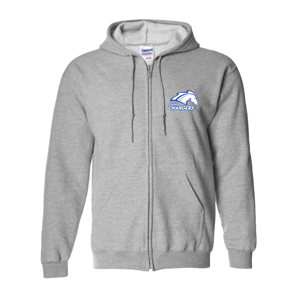 Men's Alabama Huntsville Chargers  Gildan  Heavy Blend Full Zip Hooded Sweatshirt