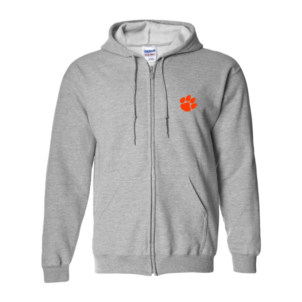 Men's  Clemson Tigers Gildan  Heavy Blend Full Zip Hooded Sweatshirt