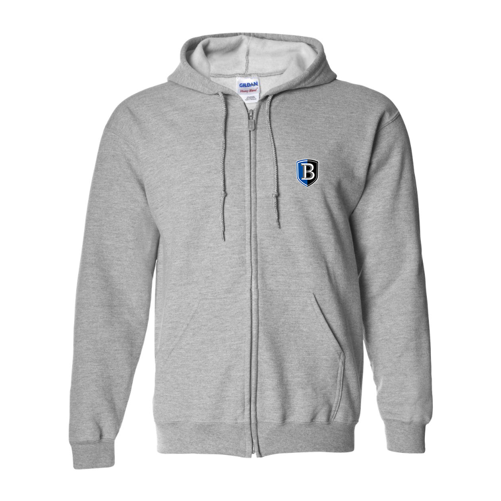 Men's   Bentley Falcons Gildan  Heavy Blend Full Zip Hooded Sweatshirt