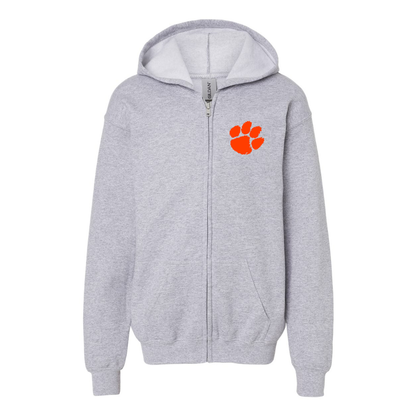 Youth Clemson Tigers Gildan Heavy Blend Full Zip Hooded Sweatshirt
