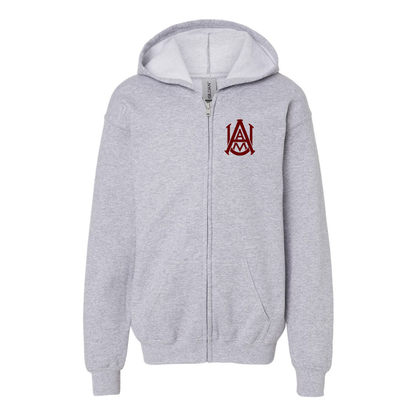 Gildan Heavy Blend Youth Alabama AM Bulldogs   Full Zip Hooded Sweatshirt