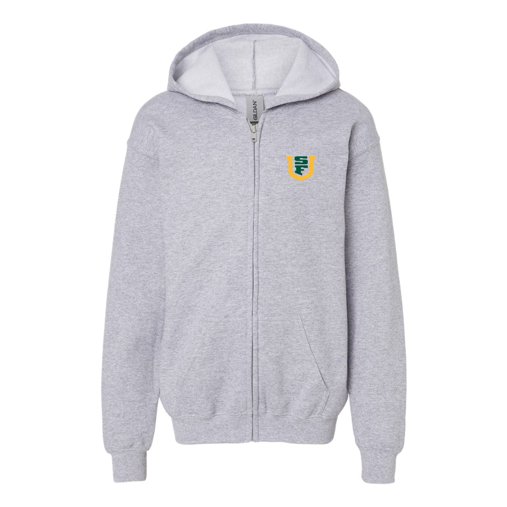 Gildan Heavy Blend Youth San Francisco Dons Logo Full Zip Hooded Sweatshirt