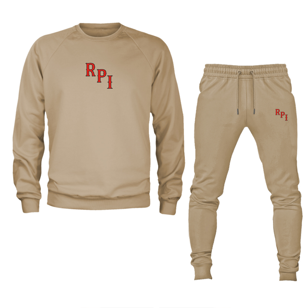 Men's RPI Engineers Logo Crewneck Sweatshirt Joggers Suit