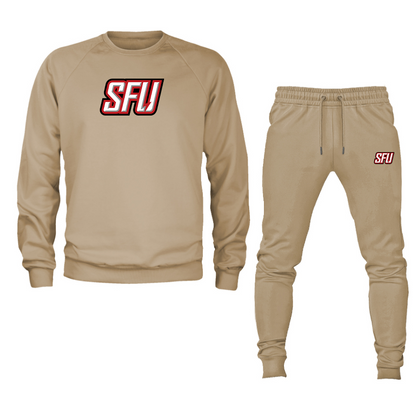 Men's Saint Francis Red Flash Logo Crewneck Sweatshirt Joggers Suit
