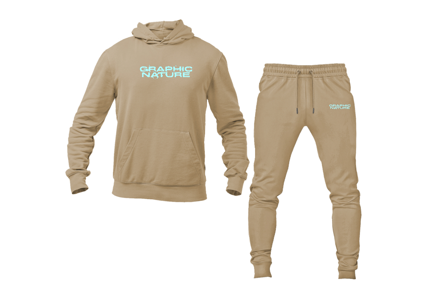 Men's Graphic Nature Logo Hoodie Joggers Set