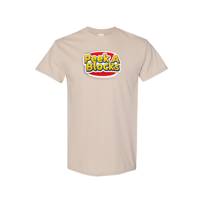 Men's Peek A Blocks Logo Cotton T-Shirt
