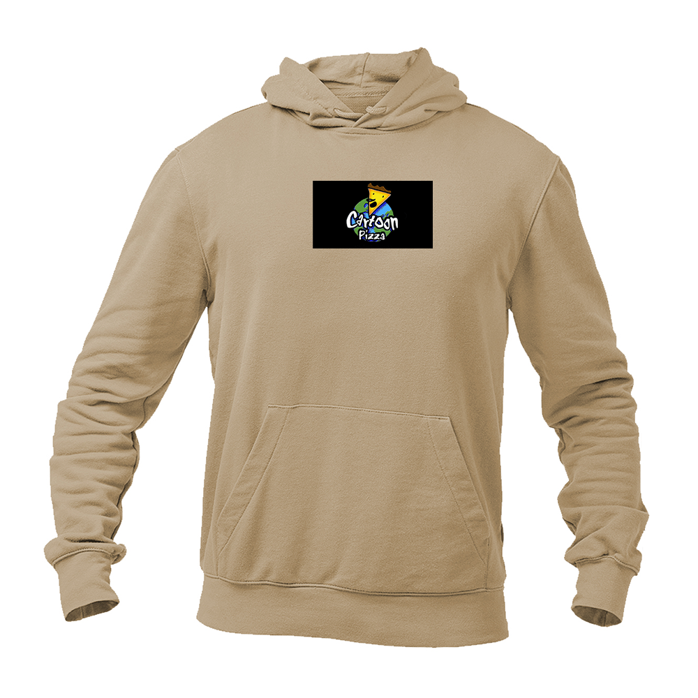 Men's Cartoon Pizza Logo Pullover Hoodie