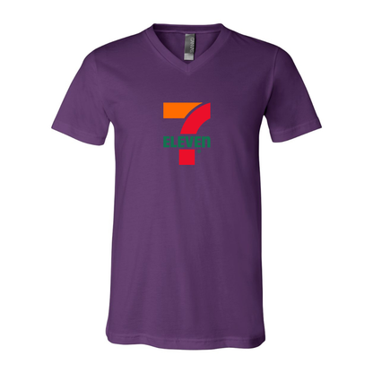 7 Eleven Logo BELLA  CANVAS - Jersey V-Neck T-Shirt