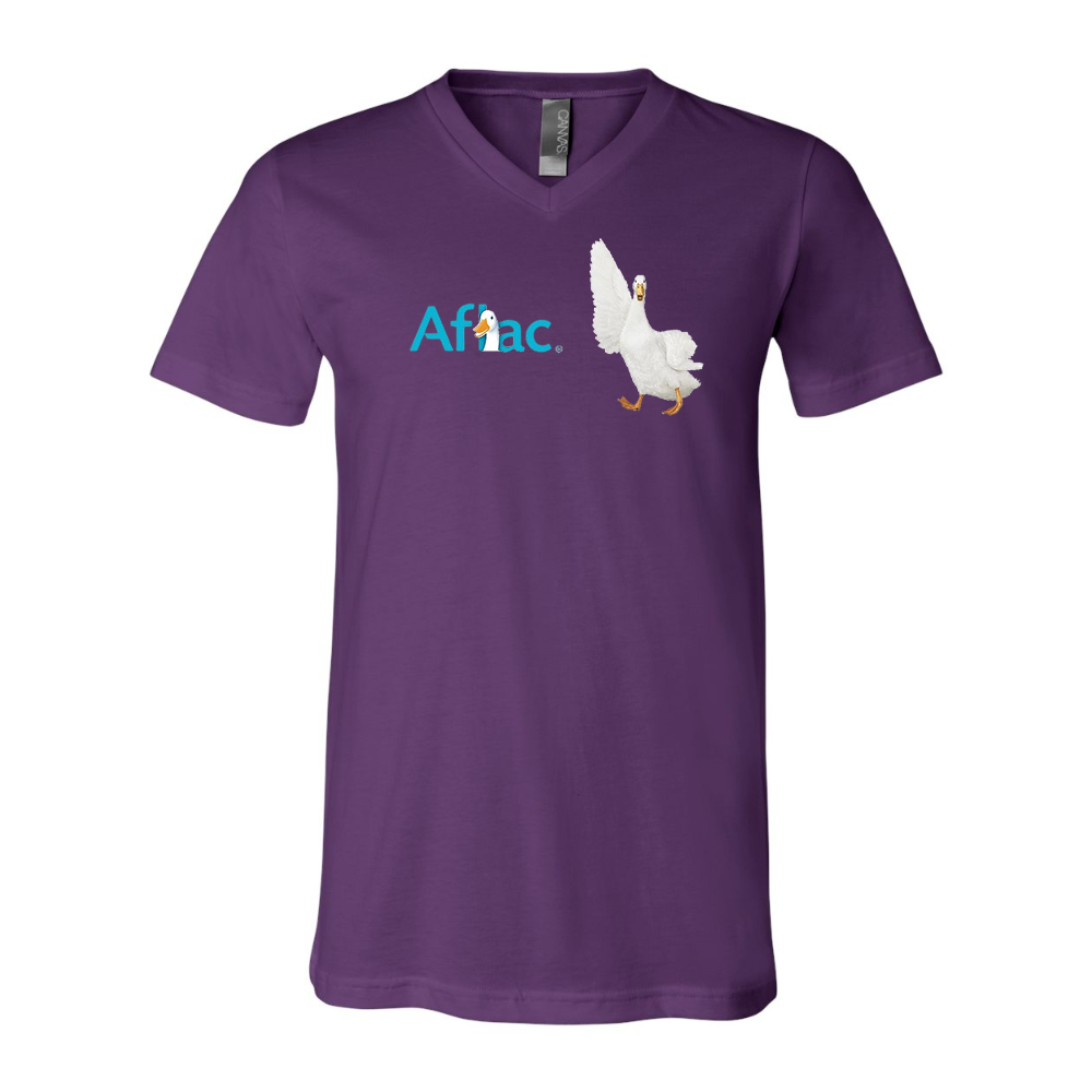 Aflac Logo and Duck BELLA  CANVAS - Jersey V-Neck T-Shirt