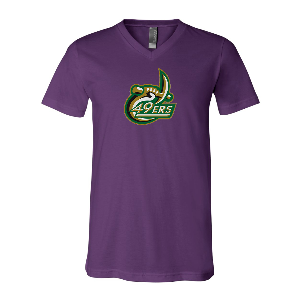 Charlotte 49ers BELLA  CANVAS - Jersey V-Neck T-Shirt