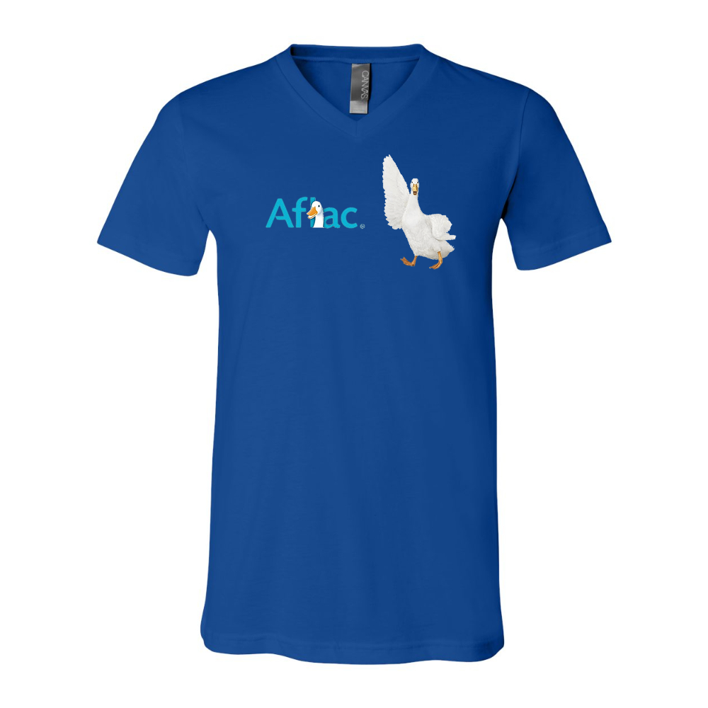 Aflac Logo and Duck BELLA  CANVAS - Jersey V-Neck T-Shirt