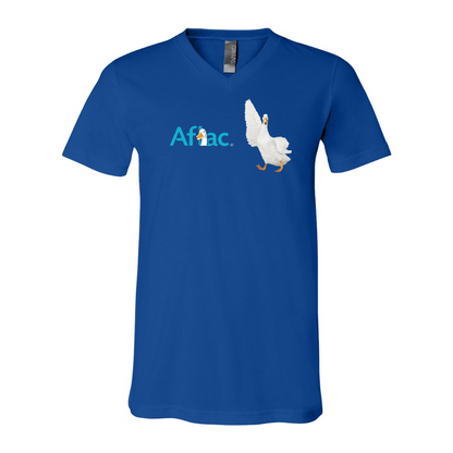 Aflac Logo and Duck BELLA  CANVAS - Jersey V-Neck T-Shirt