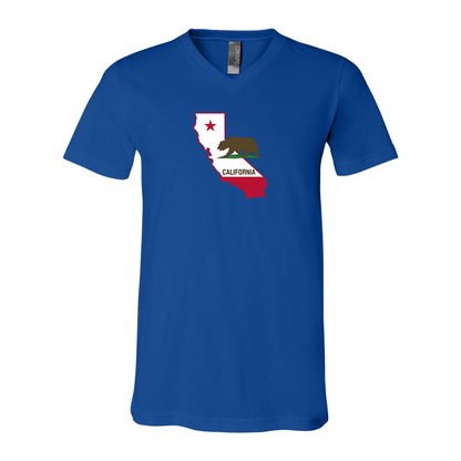 California Bear Map  BELLA  CANVAS - Jersey V-Neck T-Shirt