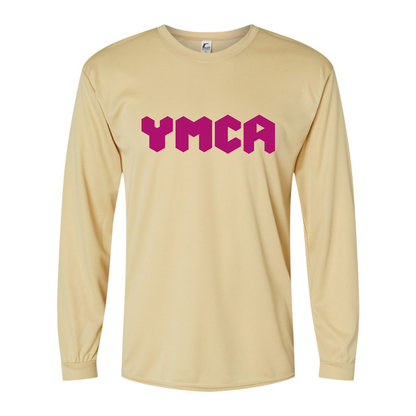 Men's YMCA Mauve  Performance Long Sleeve T-Shirt