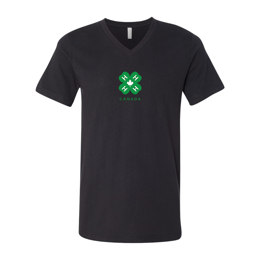 4H Canada Logo BELLA  CANVAS - Jersey V-Neck T-Shirt