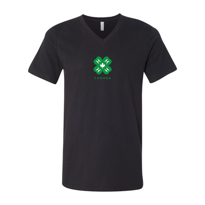 4H Canada Logo BELLA  CANVAS - Jersey V-Neck T-Shirt