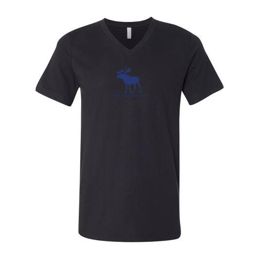 Abercrombie & Fitch Moose Logo BELLA  CANVAS - Jersey V-Neck T-Shirt