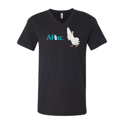Aflac Logo and Duck BELLA  CANVAS - Jersey V-Neck T-Shirt