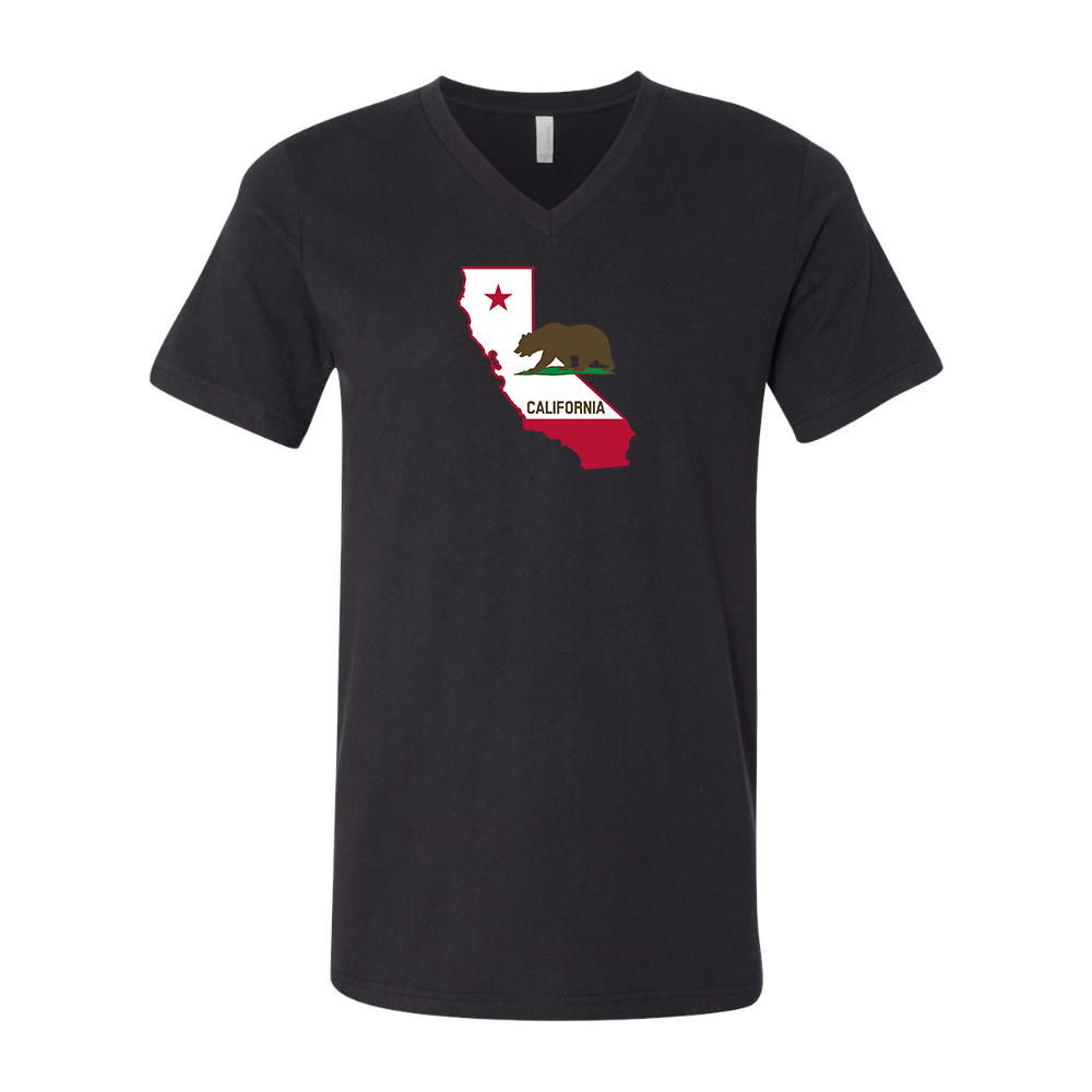 California Bear Map  BELLA  CANVAS - Jersey V-Neck T-Shirt