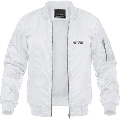 Men's 2NE1 Logo Lightweight Bomber Jacket Windbreaker Softshell Varsity Jacket Coat