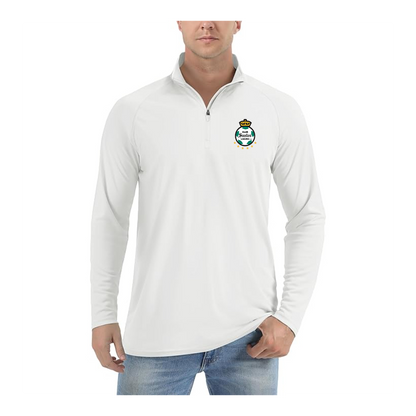 Men's Santos Laguna Soccer  Lightweight Quarter-Zip Athletic Shirt Long Sleeve Performance Wear