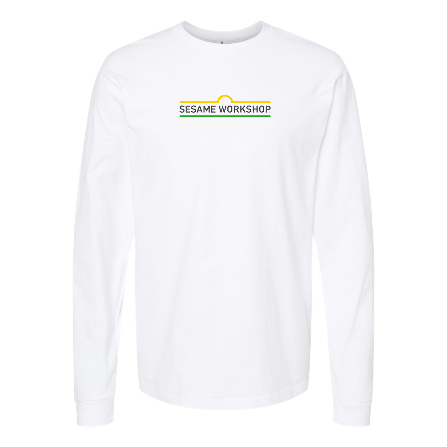 Men's Sesame Workshop Logo  Cotton Long Sleeve T-Shirt
