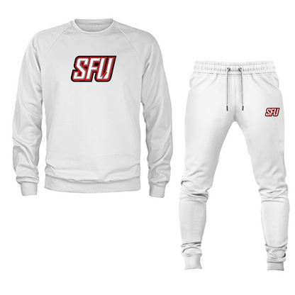 Men's Saint Francis Red Flash Logo Crewneck Sweatshirt Joggers Suit