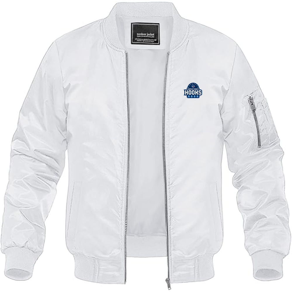 Men's Corpus Christi Hooks Logo Lightweight Bomber Jacket Windbreaker Softshell Varsity Jacket Coat