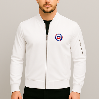Men's Chile National Soccer Team Lightweight Bomber Jacket - White