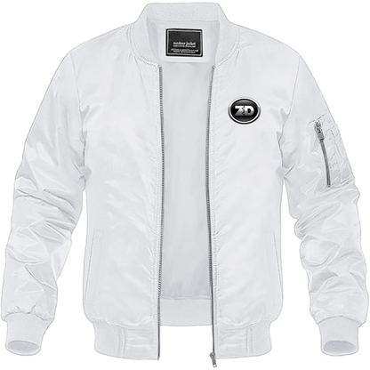 Men's Zhidou  Logo Lightweight Bomber Jacket Windbreaker Softshell Varsity Jacket Coat
