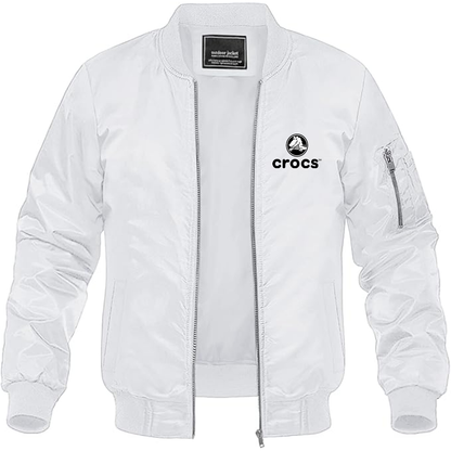 Men's Crocs Logo Lightweight Bomber Jacket Windbreaker Softshell Varsity Jacket Coat