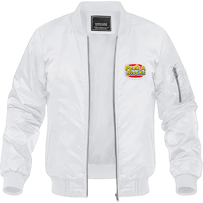 Men's Peek A Blocks Logo Lightweight Bomber Jacket Windbreaker Softshell Varsity Jacket Coat