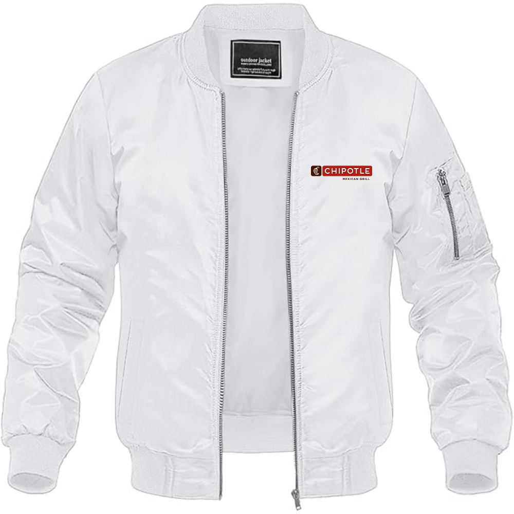 Men's Chipotle Logo Lightweight Bomber Jacket Windbreaker Softshell Varsity Jacket Coat