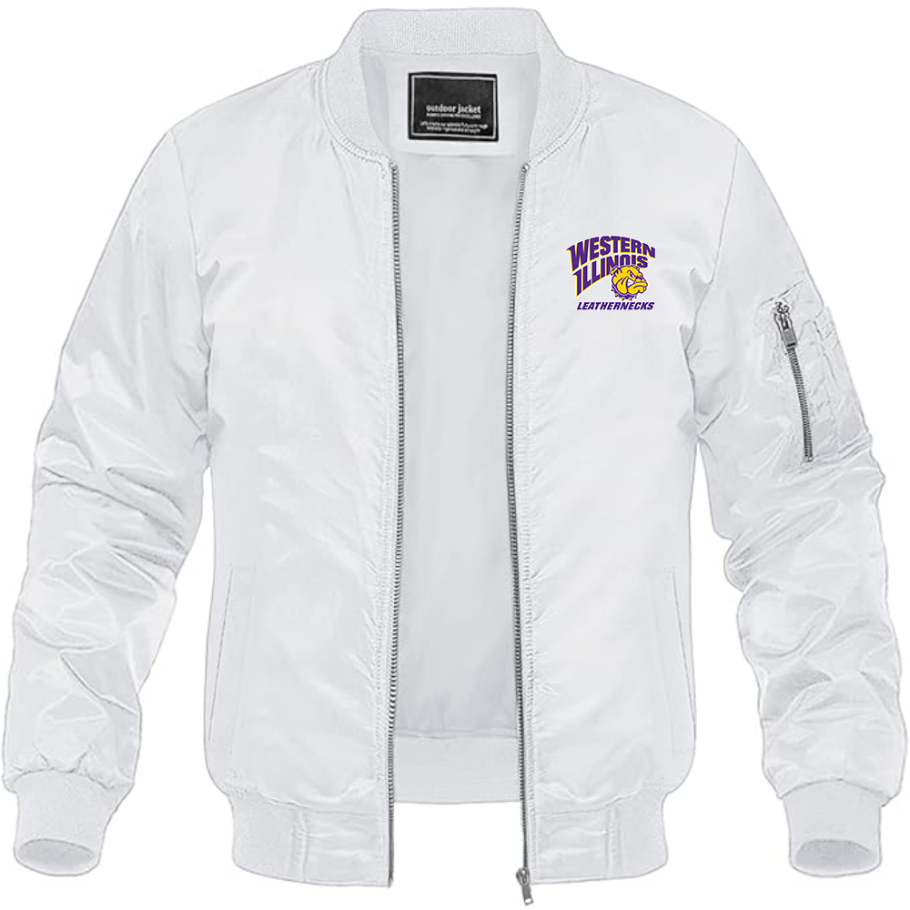 Men's Western Illinois Leathernecks Lightweight Bomber Jacket - White