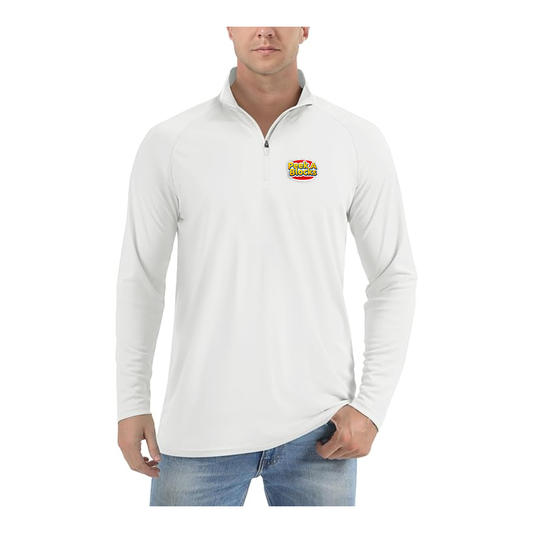 Men's Peek A Blocks Logo Lightweight Quarter-Zip Athletic Shirt Long Sleeve Performance Wear