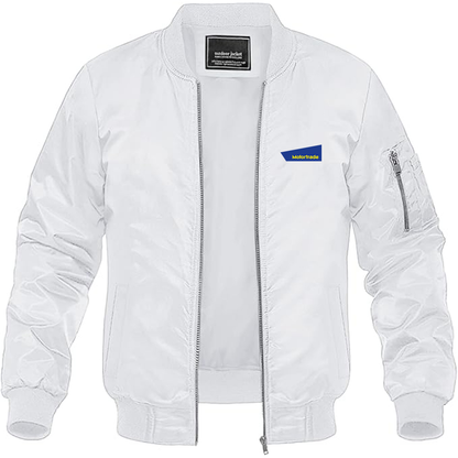 Men's Motortrade Logo Lightweight Bomber Jacket Windbreaker Softshell Varsity Jacket Coat