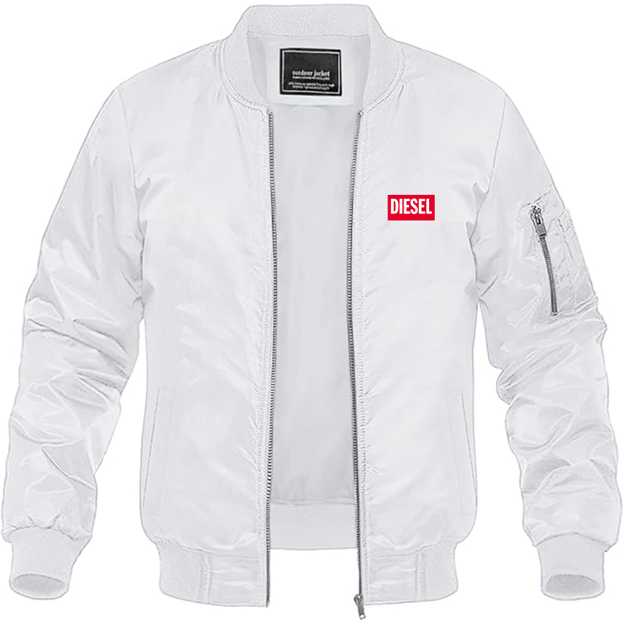 Men's Diesel Logo Lightweight Bomber Jacket Windbreaker Softshell Varsity Jacket Coat