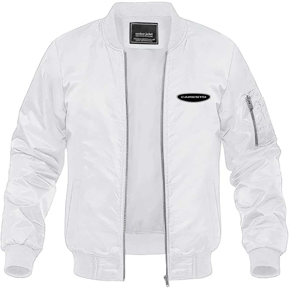 Men's Caresto Logo Lightweight Bomber Jacket Windbreaker Softshell Varsity Jacket Coat